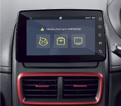saga reminder before leaving vehicle